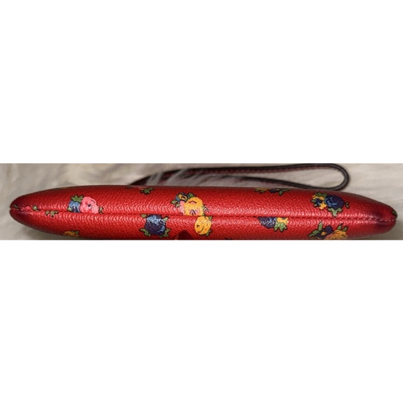 Women's Coach Floral Print Wristlet Small Red EUC - Picture 4 of 10